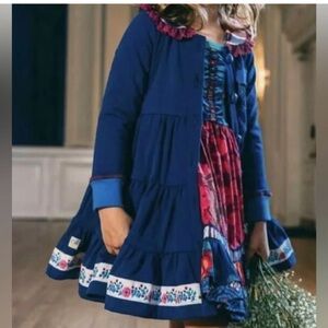 Wildflowers Tiered Je T’aime Floral Coat Girls size 8 - beautiful! Quality!
